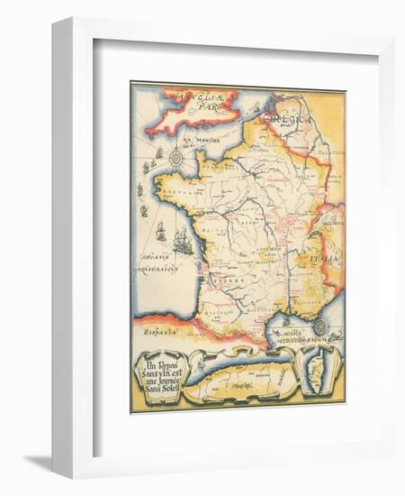 Map of French Wine Country-null-Framed Art Print