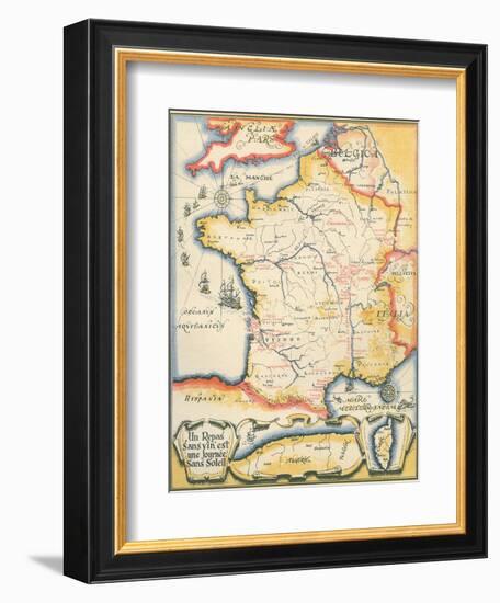 Map of French Wine Country-null-Framed Art Print