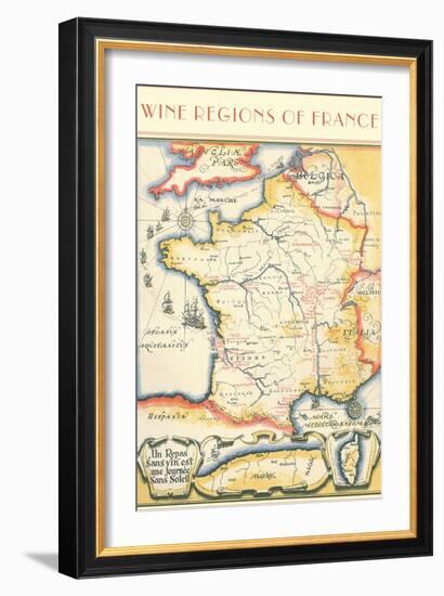 Map of French Wine Country-null-Framed Art Print