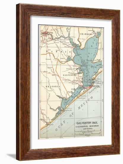 Map of Galveston Bay, Houston and Vicinity (C. 1900)-Encyclopaedia Britannica-Framed Art Print