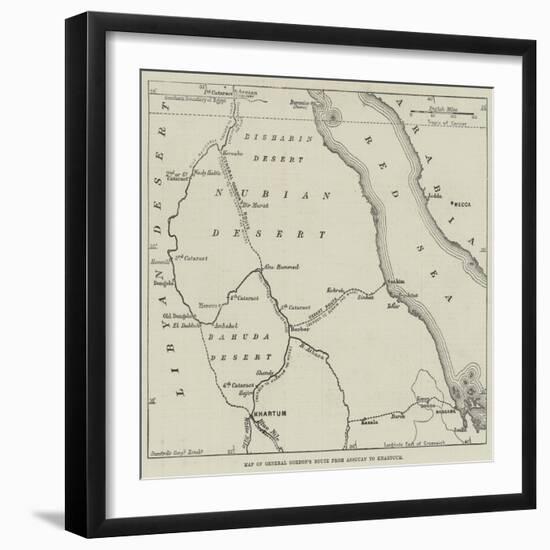 Map of General Gordon's Route from Assouan to Khartoum-null-Framed Giclee Print