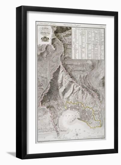 Map of Genoa by Attilio Zuccagni-Orlandini, Taken from the Geographic Atlas of Italian States-null-Framed Giclee Print