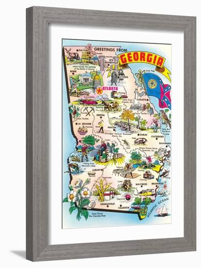 Map of Georgia-null-Framed Art Print