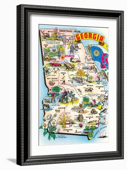 Map of Georgia-null-Framed Art Print