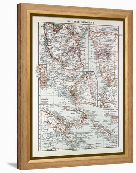 Map of German Colonies German New Guinea Cameroon 1899-null-Framed Premier Image Canvas
