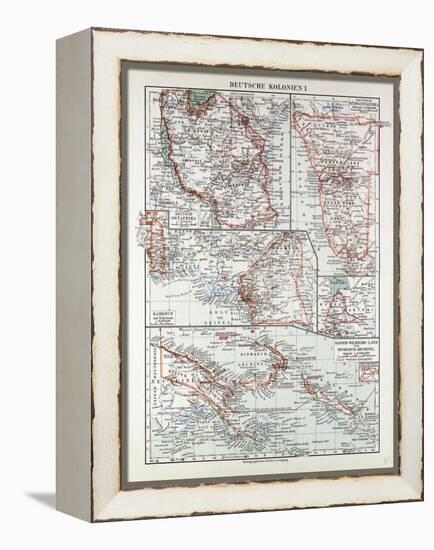 Map of German Colonies German New Guinea Cameroon 1899-null-Framed Premier Image Canvas