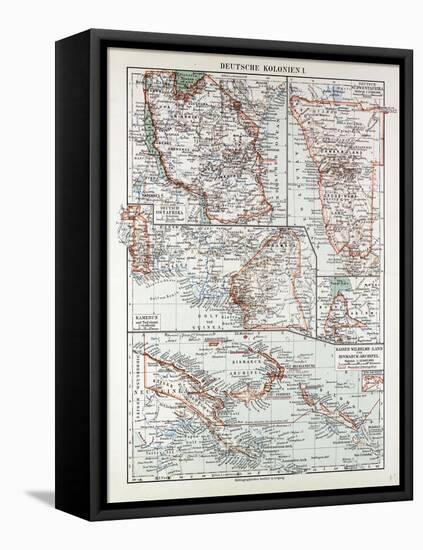 Map of German Colonies German New Guinea Cameroon 1899-null-Framed Premier Image Canvas