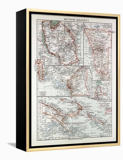 Map of German Colonies German New Guinea Cameroon 1899-null-Framed Premier Image Canvas