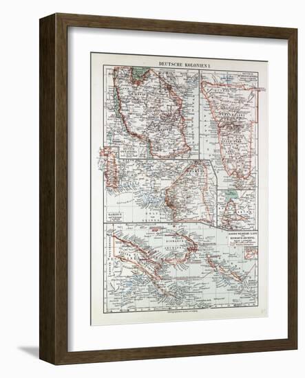 Map of German Colonies German New Guinea Cameroon 1899-null-Framed Giclee Print