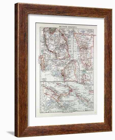 Map of German Colonies German New Guinea Cameroon 1899-null-Framed Giclee Print