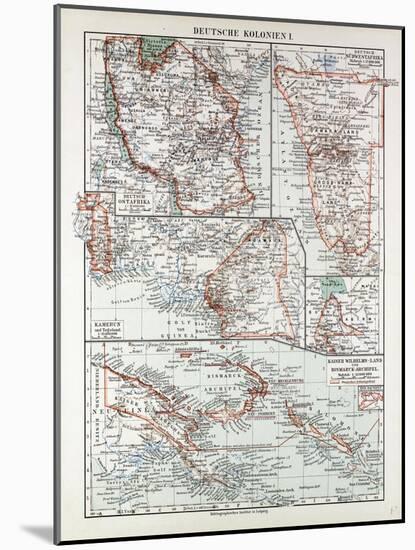 Map of German Colonies German New Guinea Cameroon 1899-null-Mounted Giclee Print