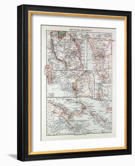 Map of German Colonies German New Guinea Cameroon 1899-null-Framed Giclee Print