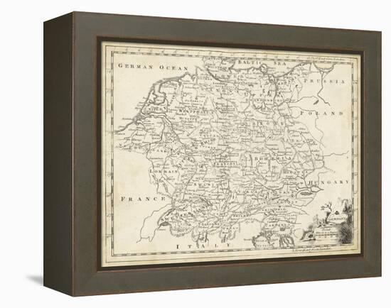 Map of Germany-T. Jeffreys-Framed Stretched Canvas