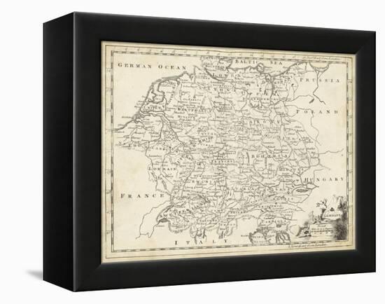 Map of Germany-T. Jeffreys-Framed Stretched Canvas