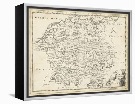 Map of Germany-T. Jeffreys-Framed Stretched Canvas