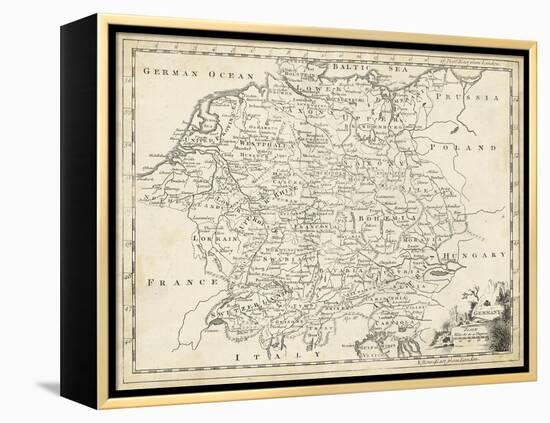 Map of Germany-T. Jeffreys-Framed Stretched Canvas