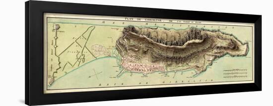 Map Of Gibraltar And Its Fortifications 1799-Vintage Lavoie-Framed Giclee Print