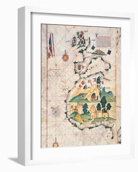 Map of Great Britain, Europe and North West Africa, from Portugaliae Monumenta Cartographica-Luis Lazaro-Framed Giclee Print