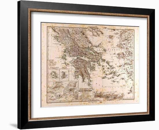 Map of Greece, 1873-null-Framed Giclee Print