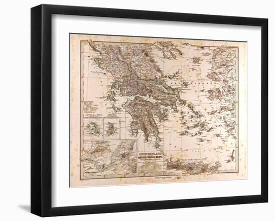 Map of Greece, 1873-null-Framed Giclee Print