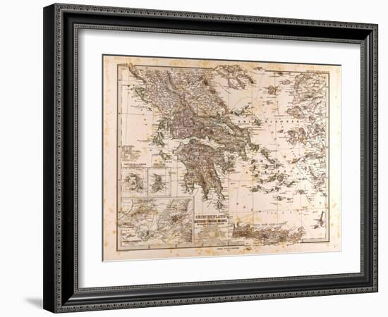 Map of Greece, 1873-null-Framed Giclee Print