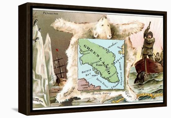 Map of Greenland, Inuit-null-Framed Stretched Canvas