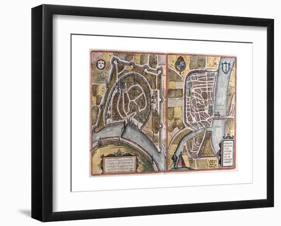 Map of Grenoble from Civitates Orbis Terrarum-null-Framed Giclee Print