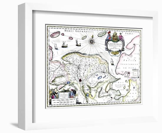 Map of Groningen, Netherlands, 17th Century-Barthold Wicheringe-Framed Giclee Print