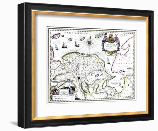 Map of Groningen, Netherlands, 17th Century-Barthold Wicheringe-Framed Giclee Print