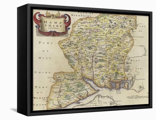 Map of Hampshire-Robert Morden-Framed Premier Image Canvas