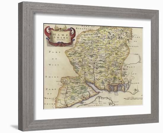 Map of Hampshire-Robert Morden-Framed Giclee Print