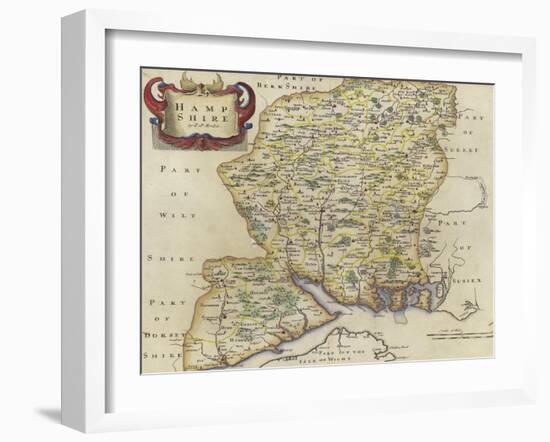 Map of Hampshire-Robert Morden-Framed Giclee Print