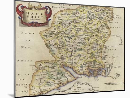 Map of Hampshire-Robert Morden-Mounted Giclee Print