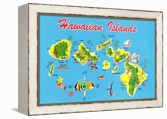 Map of Hawaii-null-Framed Stretched Canvas