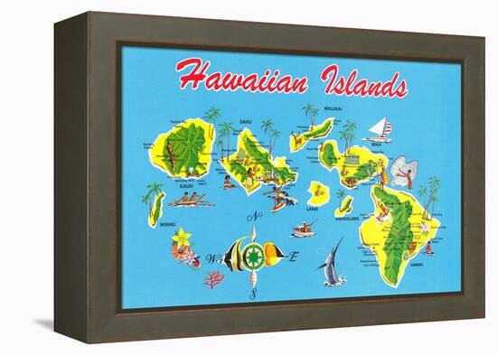 Map of Hawaii-null-Framed Stretched Canvas