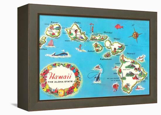 Map of Hawaii-null-Framed Stretched Canvas