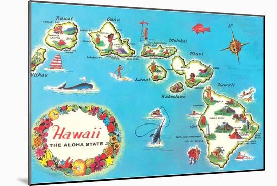 Map of Hawaii-null-Mounted Art Print