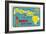 Map of Hawaiian Islands-null-Framed Art Print