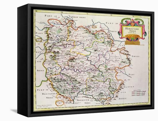 Map of Herefordshire, 1695-Robert Morden-Framed Premier Image Canvas