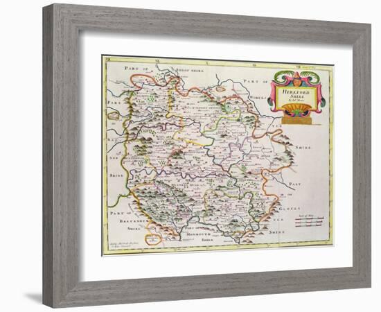 Map of Herefordshire, 1695-Robert Morden-Framed Giclee Print