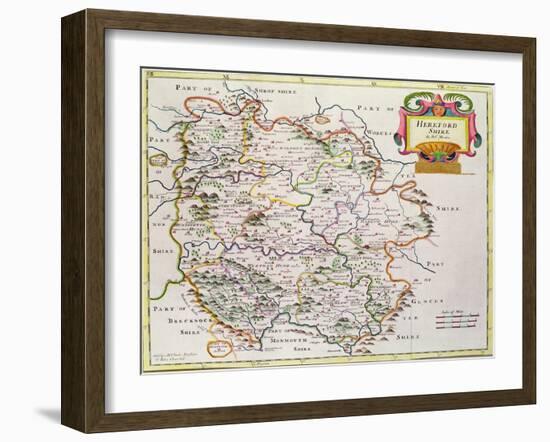 Map of Herefordshire, 1695-Robert Morden-Framed Giclee Print