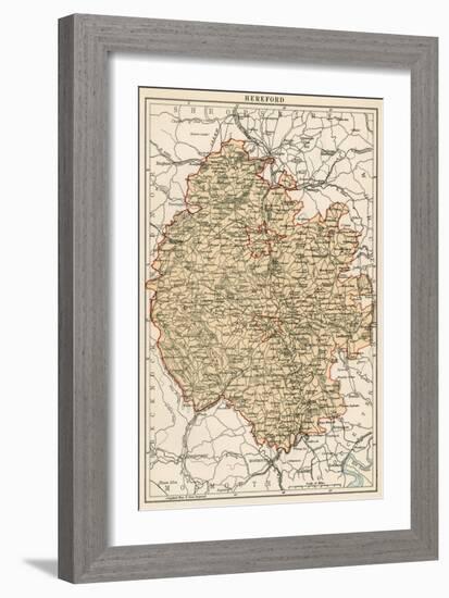 Map of Herefordshire, England, 1870s-null-Framed Giclee Print