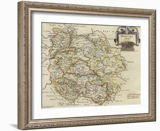 Map of Herfordshire-Robert Morden-Framed Giclee Print