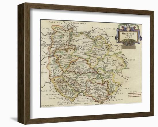 Map of Herfordshire-Robert Morden-Framed Giclee Print