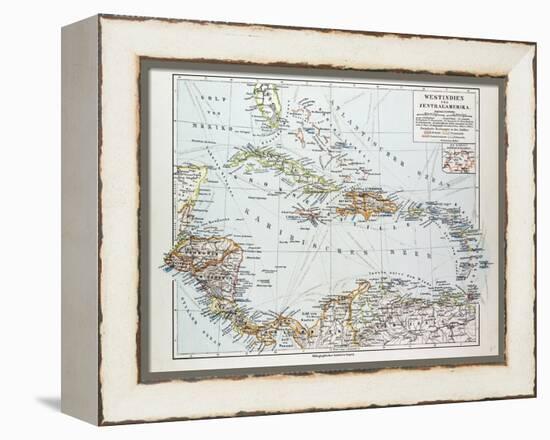 Map of Honduras Nicaragua Costa Rica the Northern Part of Columbia Venezuela Cuba 1899-null-Framed Premier Image Canvas