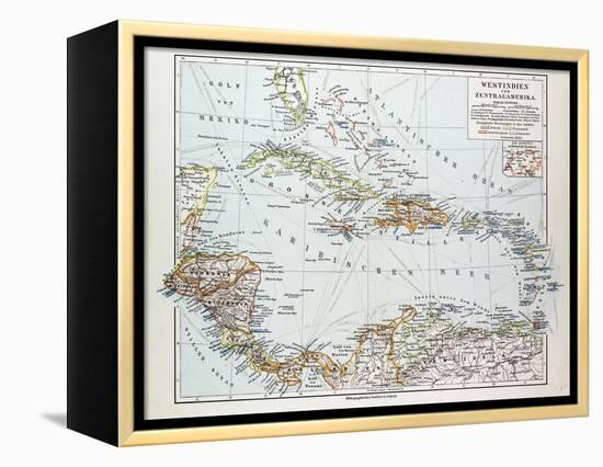 Map of Honduras Nicaragua Costa Rica the Northern Part of Columbia Venezuela Cuba 1899-null-Framed Premier Image Canvas