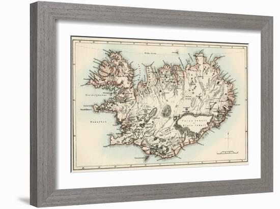 Map of Iceland, 1870s-null-Framed Giclee Print