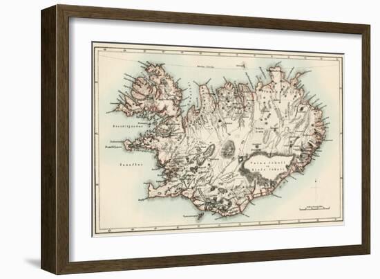 Map of Iceland, 1870s--Framed Giclee Print