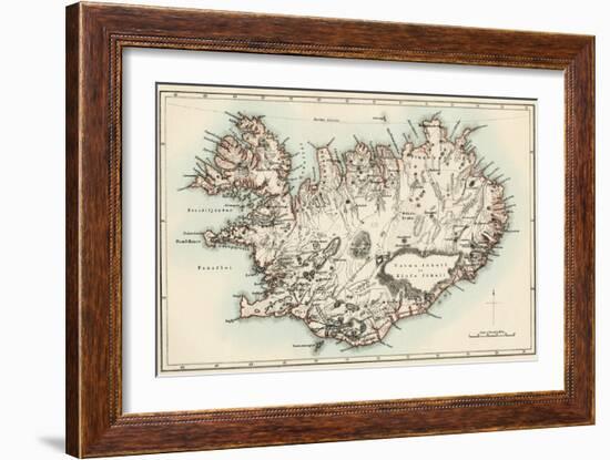 Map of Iceland, 1870s-null-Framed Giclee Print