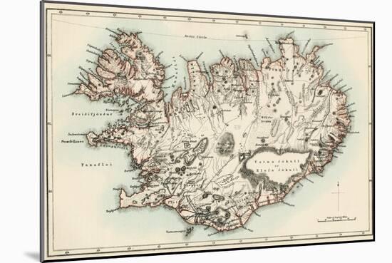 Map of Iceland, 1870s-null-Mounted Giclee Print